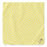 Lemon Yellow Polka Dot Monogram Retro Bandana