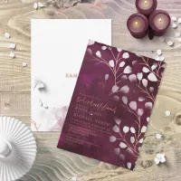 Watercolor Snowdrops Rehearsal Plum/Copper ID726 Invitation