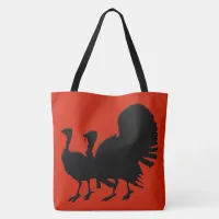 Silhouette of Turkeys Tote Bag