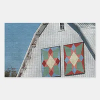 A Barn With Two Quilts Rectangular Sticker