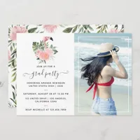 Exotic Tropical Pink Flamingo Graduation Party Invitation