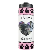 Customized Pet Photo and Paw Print Thermal Tumbler