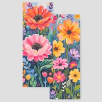 Two Different Images Orange Pink Purple Flowers Bookmarks
