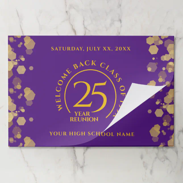 Purple & Gold School College Class Reunion Paper Pad