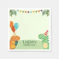 Cute Cartoon Dinosaur Birthday Party Napkins
