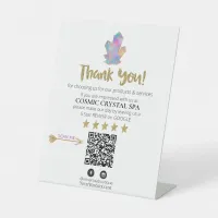 *~* QR RAINBOW CRYSTALS  Review Logo THANK YOU AP8 Pedestal Sign