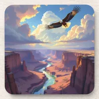 Eagle Flying over a Canyon Beverage Coaster