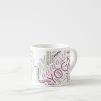 Yoga Word Cloud Plum/Green ID254 Espresso Cup