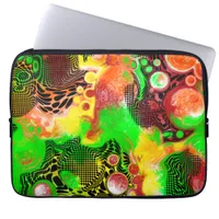 Digital Pour Painting Autumn Colors Fluid Art Laptop Sleeve