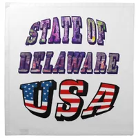 State of Delaware USA Photo & Flag Text Napkin