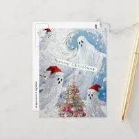 Cute Christmas Ghosts Postcard