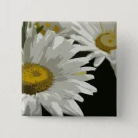 White  Garden Daisy Pinback Button