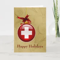 medical profession red cross sign Christmas Cards