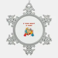 I Yam What I Yam Sweet Potato Thanksgiving Sloth Snowflake Pewter Christmas Ornament