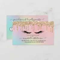 Glitter Gold  Eyelash Extension Loyalty  Business Card