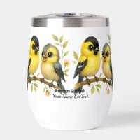 Brilliant American Goldfinch Thermal Wine Tumbler