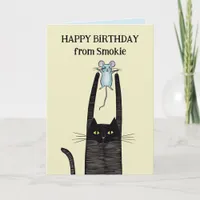 Happy Birthday fronm your cat, Black cats Card