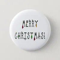 Merry Christmas Decoration Font Pinback Button