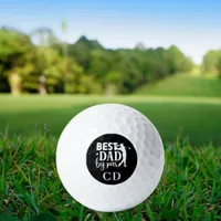 Best Dad by par monogram black white Golf Balls