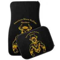 Gold Bold Bison Graphic Design Car Floor Mat