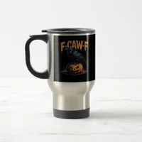 F-Caw-F Halloween Raven Jack-O-Lantern Spooky Seas Travel Mug