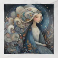 Virgo Maiden Zodiac Astrology Mystical Birthday Trinket Tray