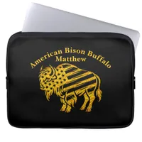 Patriotic Gold Bison Design Laptop Sleeve