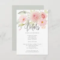 Wedding | Details Light Pink Floral Bouquet Invitation