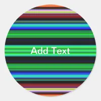 Thin Colorful Stripes - 1 Classic Round Sticker