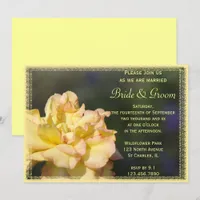 Fancy Yellow Rose Wedding Invitation