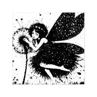 Dark Dandelion Fairy For Mixed Media Collage Art Self-inking Stamp