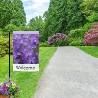 Double Sided Blue Flowers Welcome Garden Flag