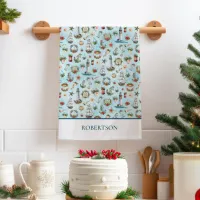 Coastal Christmas Nautical Personalized Kitchen Towel