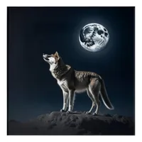 Full Moon Shining on the Wolf  Acrylic Print