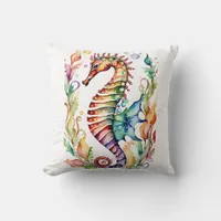 Mystic Marinelands Seahorse Throw Pillow