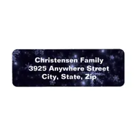Snowflakes Midnight Blue Background Address Labels