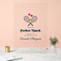 Perfect Match Preppy Tennis Wedding Shower Acrylic Sign