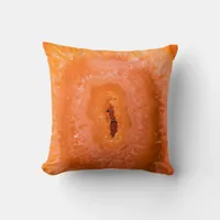 Abstract Orange Agate Geode Slice Throw Pillow