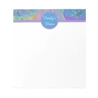 Acrylic Art Pretty Girly Pink Purple and Blue Notepad