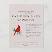 BUDGET Cardinal Celebration of Life Invitation