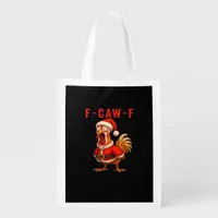 F-Caw-F Funny Chicken Christmas Essential Grocery Bag