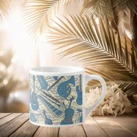 Sheet Music and Instruments Blue/Ivory ID481 Espresso Cup