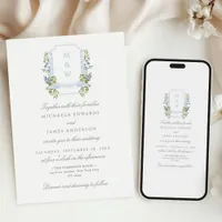 Bridgerton Regency Watercolor Floral Wedding Invitation
