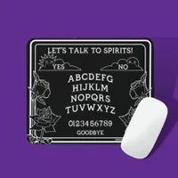 Gothic Black White Spirit Board Floral Mouse Pad