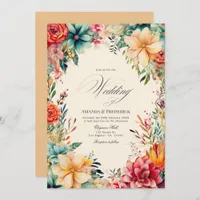 Elegant Watercolor Fiesta Wedding with QR Code Invitation