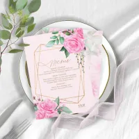 Rose Garden Wedding Menu Pink ID764