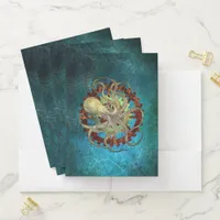 Steampunk Octopus & Clockwork Gears  File Folder