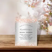 Bridal shower silver rose gold budget invitation flyer