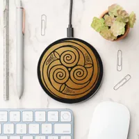 Triple Celtic Knot Swirl Mandala  Wireless Charger