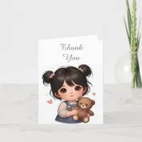 Cute Little Girl Thank You Note Card